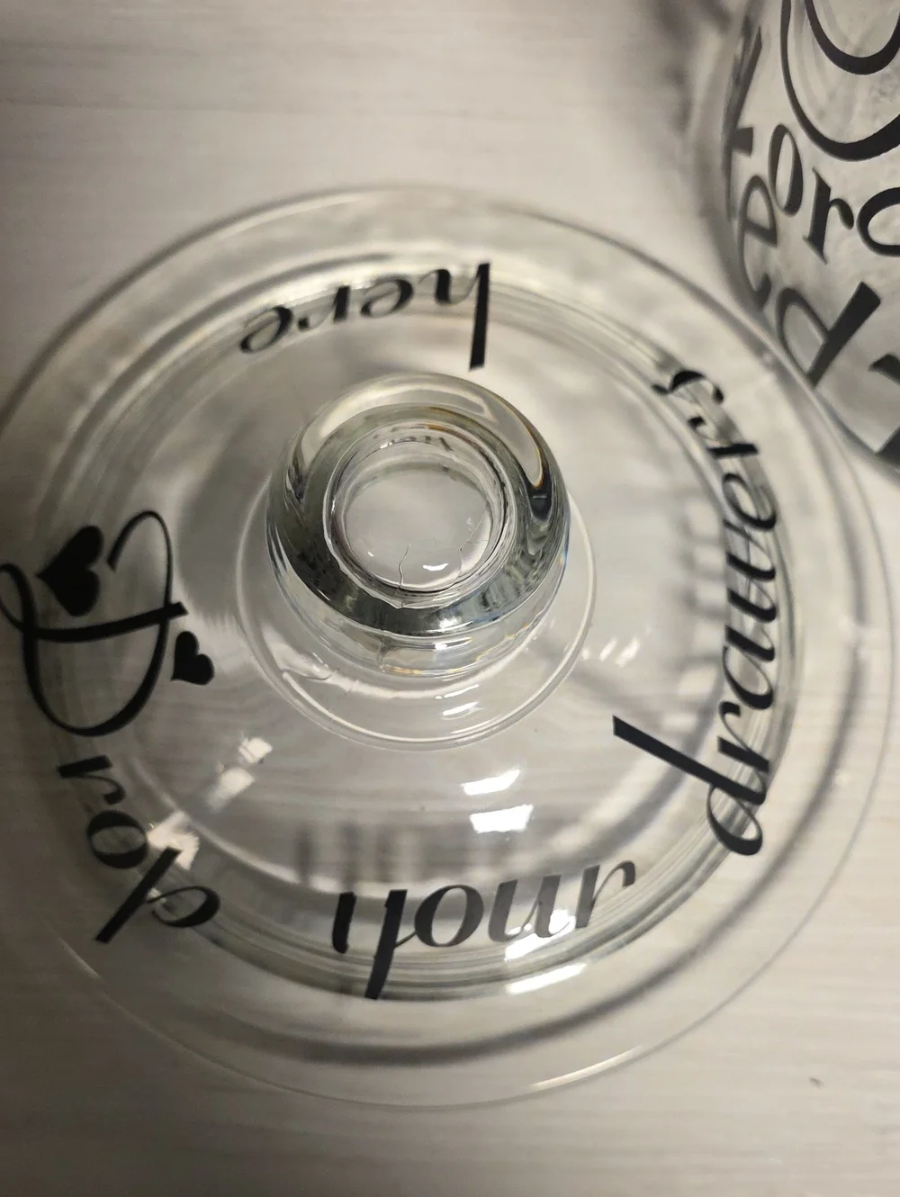 Clear Glass Laundry Jar with Black Script